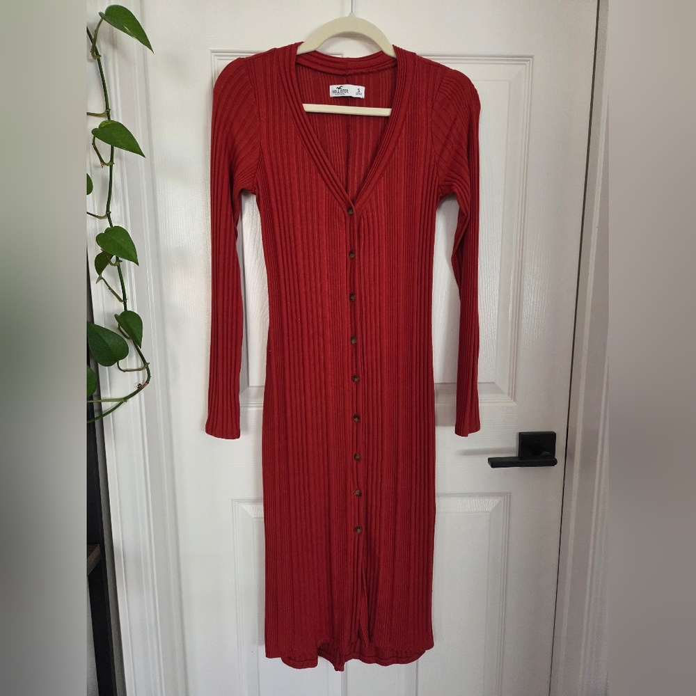 Hollister Long Sleeve Button Dress